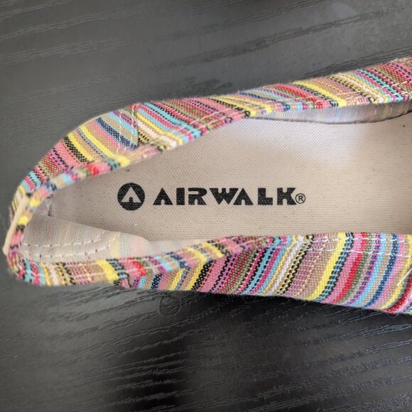 Airwalk multi colored striped flat espadrilles 8.5. striped slip on shoes flats - Picture 2 of 7